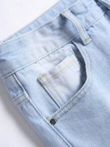 Men's Simple Front Button Pocket Distressed Casual Jeans