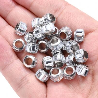 50/120 hạt cườm thủy tinh tròn, nhiều màu sắc, lỗ lớn, có nhiều mặt cắt, dùng để làm vòng tay, vòng cổ, móc khóa và đồ trang trí nhà cửa DIY.