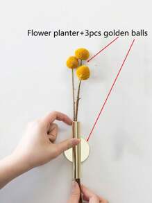 1/2/3pcs Creative Wall Vase Floral Holder Hanging Wall Decor Golden Flower Pot For Living Room Home Decor Room Decor Flower Vase Glass Vase