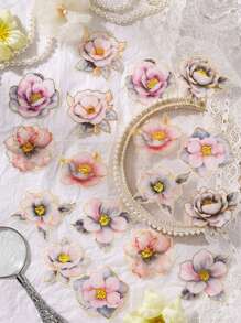 20 pièces * Matériau PET résistant à la chaleur et à l'eau, Collection de fleurs, Cadeau de la nature, Motifs riches, Convient pour diverses créations DIY, Activités créatives en famille, Activités de team building, etc.