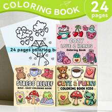 1 libro da colorare rilassante - 24 pagine spesse, immagini interessanti, rilassati, riscalda la tua vita, un libro da colorare artistico per adulti per ridurre lo stress, regalo per la festa della mamma, forniture scolastiche