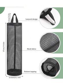 3/1pcs Garbage Bag Storage Hanging Bag, Wall Mounted Drawstring Shoe Storage Bag, Kitchen Plastic Bag Storage Bag, Woven Net Bag, With Hang Net Storage Plastic Bag Rack And School Supplies University Student Storage Bag - Multicolor - View 6