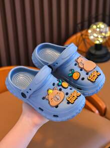 1 Pair Kids' Summer Casual Slip-On Sandals, Non-Slip Breathable Closed Toe EVA Clogs