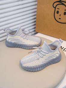 Breathable Sneakers For Kids, Fashionable Casual Sneakers, Spring/Fall - Grey - View 4