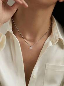 SYMFNY S925 Sterling Silver Initial Necklace 14K Gold Plated Dainty Letter A-Z Pendent Choker Necklaces For Women Jewelry Mother's Day Gifts