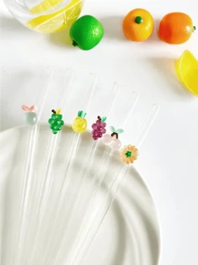 1 Ống hút thủy tinh hình trái cây hoạt hình với nho, anh đào và dứa thiết kế hoạt hình, cho trà sữa, dã ngoại ngoài trời, đồ uống tiệc, nước có ga, cocktail, nước trái cây và đồ uống lạnh, cho nhà bếp, cửa hàng tráng miệng, quầy bar đồ ăn nhẹ, 25/50/100 ống hút giấy chấm bi chống ẩm nhiều màu ngẫu nhiên, cho tiệc sinh nhật, trang trí đám cưới, đồ dùng cần thiết cho buổi dã ngoại, quà tặng cho bữa tiệc, lễ kỷ niệm ngày lễ, dã ngoại mùa hè, mùa trở lại trường và tốt nghiệp - phong cách 1 - Xem 1