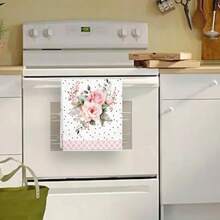 1 件/2 件超细纤维婚礼季节手巾，现代花卉和波尔卡圆点设计，柔软吸水可机洗涤纶洗碗布，非常适合厨房装饰、烹饪、烘焙、节日装饰和浴室必需品、餐桌装饰、厨房用品、家居装饰、新家浴室乔迁礼物、厨房毛巾