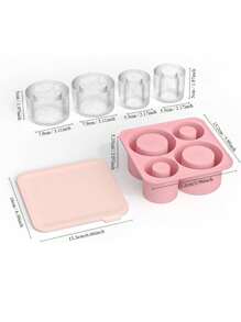 大号硅胶冰格，适用于20-30-40盎司的保温杯，慢融冰模具，带盖，易脱模制冰器 - 粉色 - 查看 5