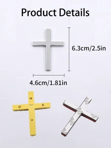 Car Personalized Decoration Metal Cross Bumper Sticker, Car Rear Decoration, Car Scratch Cover