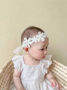 1pc Children/Baby Headband Hair Accessory, Ethereal Mesh Five Flower Ornament Infant Toddler Hair Band