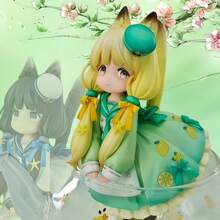 1pc Green Tea Party Cat Anime Figure Model, Desktop/Car Decor, Home Decorations, Suitable For Adult Collection Enthusiasts