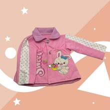 Abrigo de moda para niña - Rosa - Ver 2