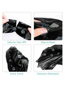 450个/30卷 加厚狗便袋，宠物粪便袋，防漏宠物袋，多用途清洁袋，让狗狗更快乐，户外探险袋 - 黑色 - 查看 6