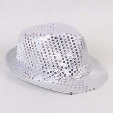 1pc Unisex Magic Performance Sequin Decorated Jazz Hat, Suitable For Stage And Magic Show - Multicolor - View 9
