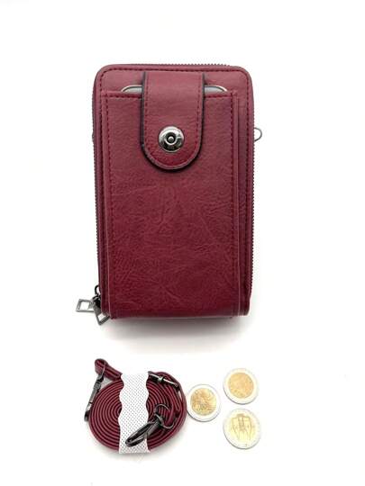 Bolsa de cintura casual feminina, pochete retrô de PU, mochila de viagem com vários bolsos para atividades ao ar livre