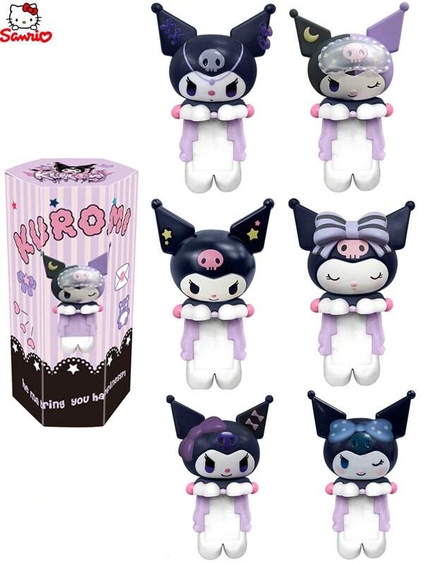 Sanrio Ornamenti per telefono cellulare Sanrio - Scatole sorpresa Angeli casuali, Bambole ornamento Kuromi, Ornamenti periferici anime, Ornamenti carini in PVC, adatti per decorazione dello schermo dell'auto, specchietto retrovisore, interno dell'auto, telefono cellulare, computer. Scelta ideale per regali di Ognissanti, compleanni e San Valentino.