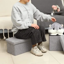 Small Foldable Ottoman Footrest Stool, Suitable For Living Room Travel Storage Organizer Travel Storage Organizer - Multicolor - View 1