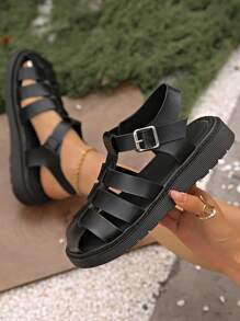 Women Flat Vintage Close-Toe Sandals