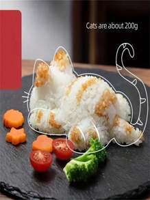 1 件迷人猫形饭团机 - 非常适合寿司和紫菜卷，可容纳 200 克米饭，适用于家庭厨房和野餐、DIY 便当配件 - 白色 - 查看 2