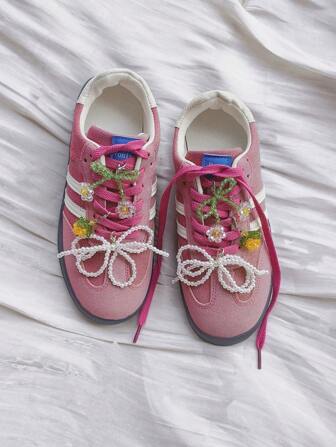 6 件/套鞋饰夹，白色 3D 花卉珍珠蕾丝蝴蝶鞋装饰夹，可拆卸鞋带饰物，适用于运动鞋/靴子和服装配饰，多功能 DIY