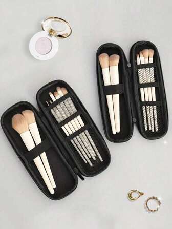 1 pieza Bolsa de almacenamiento multifuncional para brochas de maquillaje, estuche portátil para viajes, organizador ligero para almacenar brochas de maquillaje para viajes, bolsa de almacenamiento, bolsa de maquillaje, estuche de cosméticos, organizador para vacaciones, organizador de maquillaje de gran capacidad, estuche de maquillaje, para lápiz labial, brochas, cuidado de la piel, teléfono móvil, monedas, artículos pequeños, para el hogar, regalo, vacaciones y festivales de Halloween, Navidad, de uso multifuncional, regalo navideño, vibraciones bohemias, para vacaciones en la playa, colección de baño, colección de dormitorio, gran capacidad.