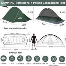 Tienda de campaña para 1 Persona para Camping - Verde Oscuro - Ver 5