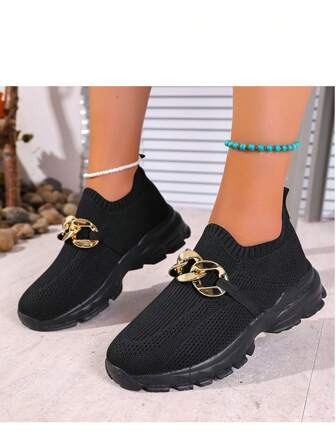 Couple's Thick Sole Mesh Breathable Shoes, Fashionable Versatile Lightweight Casual Running Sports Sneakers