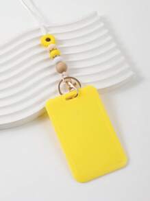 1 件雏菊硅胶珠挂绳钥匙扣，马卡龙纯色公交卡盒，官员身份证夹项链，送给朋友的礼物