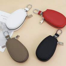 خطة شخصية مخصصة! علامة مفاتيح جلدية بشكل بيضاوي مع تصميم خطاف، أنيقة وقابلة للحمل, يمكنك طباعة شعارك أو اسمك أو صورتك الخاصة عليها، مما يجعل علامة المفاتيح فريدة ويبرز ذوقك المميز