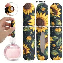 1 件便携式 0.17 盎司香水喷雾瓶，带花卉图案 - 可再填充迷你旅行雾化器，化妆品泵式分配器，塑料，不含 BPS 旅行必需品旅行配件旅行必备品海滩度假暑假学校配件返校用品