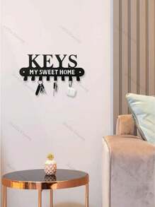 1pc Minimalist Black Metal Wall Hook, Personalized Gift, Suitable For Living Room, Bedroom, Elegant Home Decor
