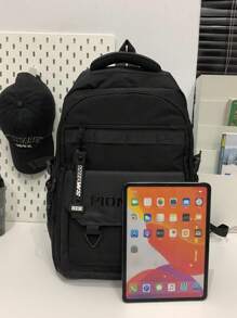 Casual Backpack Men, Large Capacity Fashionable Minimalist Laptop Bag, Multifunctional Travel Bag For Commuting - Black - View 6