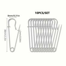 10 件套不锈钢别针 - 耐用、尺寸多样、弹簧锁别针套装，适用于缝纫、绗缝、毛毯、DIY 时尚、家居装饰和工艺品 - 多功能缝纫配件 服装配件 衣服别针 包饰背包 学校办公室配件 衬衫夹克珠宝 圣诞节万圣节衣服别针 有趣可爱的教师礼物