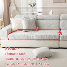 1pc Plush Sherpa Jacquard Anti-Slip Sofa Seat Cushion Cover, Soft & Skin-Friendly, Modern Minimalist Style, Pet-Friendly, Scratch-Resistant, Fits L-Shaped Combination Sofa & 1/2/3/4 Seat Sofa (Sold Individually) - Light Grey - View 17