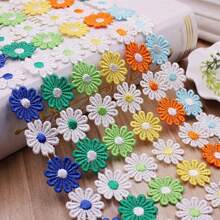 Colored Daisy Lace Edge - 1 Piece Polyester Embroidered Applique Ribbon For Sewing, Crafts And Garment Decoration, DIY Crafts, Party And Home Decor, Delicate, Patches, Decorative Ribbons, Sewing Accessories (1yard) - Multicolor - View 13