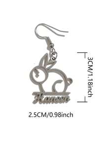 Custom Name Women's Earrings Classic Stainless Steel Gold Cursive Letters Arc Earrings Bohemian Summer Earrings Personalized Charm Birthday Jewelry Memorial Gift For Wife Couple Christmas Gift Daily Wear Gold Stylish - Multicolor - View 3