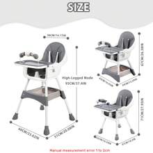 Ubravoo Baby High Chair, Height Adjustable - Convertible High/Low Chair,With Detachable Tray Belt Footrest And Toy Rack,Growing From 6 - 36 Months Baby Chair - Grey - View 2
