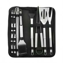 Stainless Steel Oven Set Barbecue Combination Tool Outdoor BBQ Barbecue Set Barbecue Set Storage Portable Cloth Bag Baking Tool - 20-piece Set - View 2