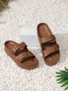 2025新款春夏大码女士时尚户外/室内防滑除臭休闲扣EVA一体式柔软轻便舒适百搭户外运动拖鞋