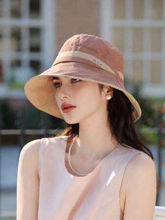 1 件多功能女士/学生双面渔夫帽，大帽檐防晒，适合钓鱼、徒步旅行、户外活动、度假、派对、街头服饰，轻便，适合春、夏、秋季使用