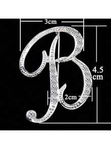 26-Piece Rhinestone English Letter Brooch, Unisex Fashion Simple Design For Clothes, Backpack, Handbag, Wallet, Scarf, Hat Accessories, Suitable For Work, Wedding, Dating, Evening Party - Multicolor - View 4