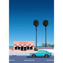 1pc Japan Beach City Summer Hiroshi Nagai Vaporwave Prints Posters Wandkunst Canvas Schilderij Nordic Wandfoto's Woonkamer Decor Geen Lijst