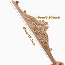 1 pieza Apliques de madera decorativos para muebles, decalcomanie de talla de madera retro sin pintar para estantes, puertas, chimeneas, cómodas, espejos, camas, repisa de chimenea u otros muebles