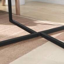 Round Coffee Table Tea Table Round Coffee Table For Living Room With Metal Legs, Black+White Oak - Black+white Oak - View 8