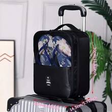 二合一旅行鞋袋，聚酯纤维挂袋收纳盒，多色（黑色、米色、灰色、蓝色），可机洗，节省空间的行李收纳袋