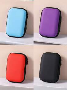 1/2 件波西米亚风格 EVA 耳机盒 - 紧凑型旅行收纳盒，可收纳耳机、充电器、电缆等，配有拉链封口、便携包支架、小袋、电子收纳盒、SD 卡、珠宝盒 - 彩色 - 查看 11
