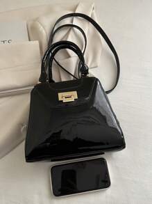 Un bolso de mano brillante de moda para mujer, con correa de hombro ajustable, bolso cruzado casual, de gran capacidad y diseño sencillo, apto para uso diario de la mujer