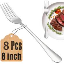 16-Piece 8 Inches Stainless Steel Dinner Forks Set,16 Pieces Dishwasher Friendly Stainless Steel Table Fork For Home, Main Forks Set,School Supplies