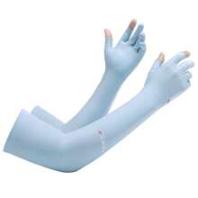 Sun Protective Anti UV Summer UV Protection Ice Sleeves Breathable Arm Sleeves For Driving Or Cycling With Extended Two-Finger Gloves