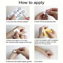 1pc Butterfly & Flower Juice Tattoo Sticker, Semi-Permanent Botanical Arm Tattoo - Multicolor - View 6